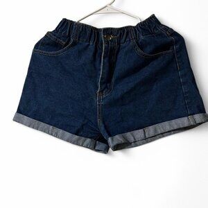 Dark wash denim shorts
